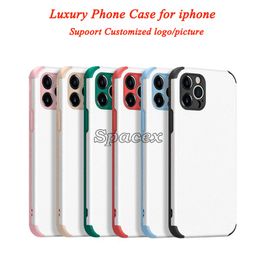 Lambskin Fashion Phone Cases Adapting Sound Hole Anti-drop Design Shockproof TPU PC Cover Case for iPhone 11 Mini 12 Pro