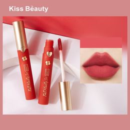 Kiss Beauty 4 Colors Matte Lip Gloss Velvet Lipgloss Waterproof Liquid Lipstick Smooth Sexy Lip Tint Lip Glaze