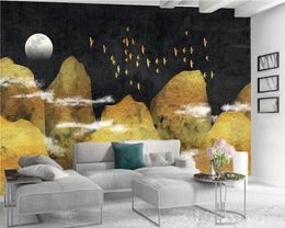 3d Wallpaper for Walls Luxury Beautiful Golden Landscape Living Room Bedroom Wallcovering HD 3d Wallpaper