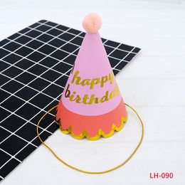Cone Party Hats Happy Birthday Shimmer Paper Cone Hat Crown Fun Game Celebration Home Decoration