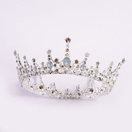 2021 new Stunning Silver White Crystals Full Wedding Tiaras And Crowns Bridal Tiaras Accessories Vintage Baroque Bridal Tiaras Crowns 12144