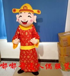 Mascot Costumes Chinese New Year God Of Fortune Mascot Costume for Adult Size God Of Wealth Tang Costume New Year Cosplay Costumes