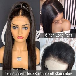 13x6 Lace Front Wig With Invisible HD Transparent Lace Pre Plucked Lace Front Human Hair Wigs Brazilian Remy Hair