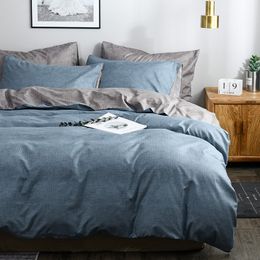 Bed Sheet Linen Cotton Linen Colour Bed Sheet Quilt Cover Sheet Bed Linen Set Queen Size Comforter Bedding Sets 210319