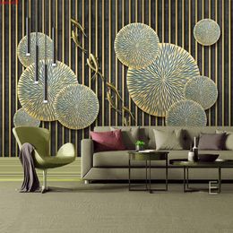 Custom Photo Wallpaper Papel De Parede 3D Stereoscopic Lotus Leaf Fish Mural Chinese Style Bedroom Living Room Art Wall Papergood quatity