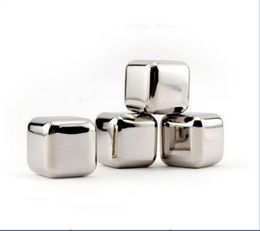 2021 Stainless Steel Cooling Cubes Chilling Rocks Stone Food-Graded Reusable with Ice Tong for Whiskey Wine Scotch Drinks Beer