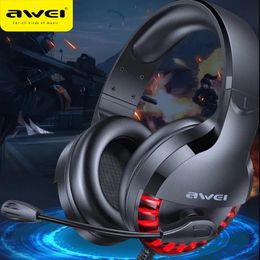 AWEI ES-770i Wired Professional Led Light Game Headphone With Microphone For PC Computer Game Stereo 7.1 Bass Sound 50mm Speaker