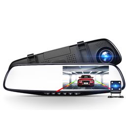 Dvr Auto 4.3 Inch Rearview Mirror Dual Lens Car DVR s Full HD 1080P DVRs Registrator Dash cam Camera corder