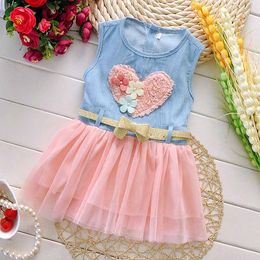 Sleeveless denim bubble dress