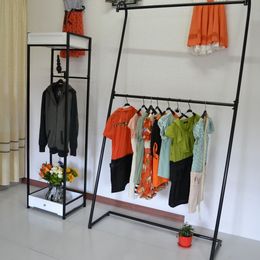 Double pole clothing rack. Landing clothing display rack. Clothing