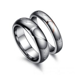 Half heart wedding rings