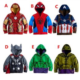 Avengers Captain America iron man thor Hulk Hoodies Jacket Children Cartoon Superhero Costume Kids Winter Clothes Sweatshirt for boys A-0226