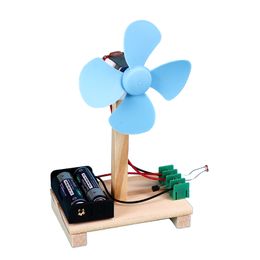 Creative new student DIY light control fan hand-made materials to assemble small production puzzle model toys Science