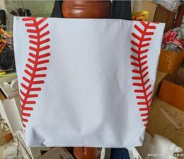2021 outdoor 16.5*12.6*3.5inch bag mesh handle Oversize Baseball Shoulder Bag,Sports Prints Utility Tote HandBag Canvas Sport Travel Beach for Women