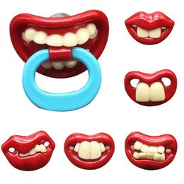 Pacifiers# Food Grade Silicone Funny Baby Pacifier Lips Teeth Toddler Dummy Soother Teething Sleep Clips Gift