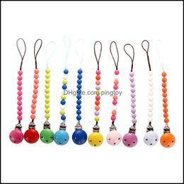 Holders&Clips# Baby, & Maternitytoddler Kids Infant Soother Wood Pacifier Clips Holders Chain Leashes Cases Baby Nipple Feeding Drop Deliver