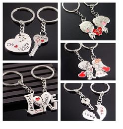 Metal creative lover keychain I LOVE YOU Heart Key Ring Romantic car Valentine's Day gift Couple keychains
