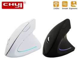 CHYI Ergonomic Vertical Wireless 1600DPI Optical Computer Gamer 6D LED Gaming Mice With Mouse Pad Kit Laptop PC