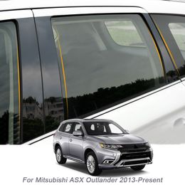 6PCS Car Window Centre Pillar Sticker PVC Trim Anti-Scratch Film For Mitsubishi ASX Outlander ZJ ZK 2013-Presen Auto Accessories