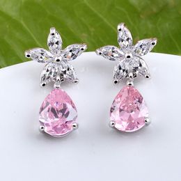 Charm Korean version water drop flower earrings fashionable versatile. AAA zircon accessories Designer Jewellery Women Mens couple Wedding Party