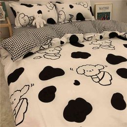 Fashion Bedding Set for Kids Boys Girls Bed Linen Duvet Cover Pillowcase Flat Sheet Single Double Queen Size Bedclothes