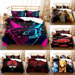 Ninja Uzumaki Uchiha Narutoes Bedding Set Duvet Cover Quilt Pillowcase Double Queen King Size Kids Bedroom Home Textile