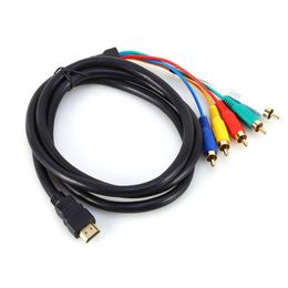 5FT 1.5M HDTV to 5 RCA Cable 1080P Male to 5RCA RGB Audio Video AV Component Adapter Connectors Cord Wire