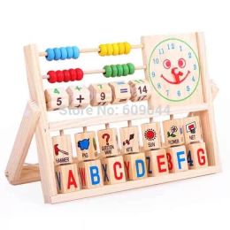Wholesale/retail Educational Calculation frame learning rack baby wooden educational multifunctional digital letter flap toy