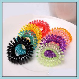 Small Size Baby Girl Coil Hair Tie Telephone Wire Elastic Band Children Toddler Hairband Ponytail Holder Accessories Drop Delivery 2021 Baby
