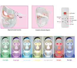 Pdt LED Photon Light therapy Facial Shield Face beauty Facemask Skin Care Silicon soft Red photonTherapy face treatment mask with neck part too