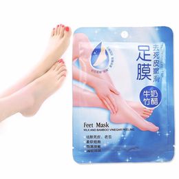 ROLANJONA feet mask Milk and Bamboo Vinegar skin Peeling Exfoliating regimen for Feet care 38g/pair