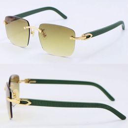 Marble Rimless Metal 8300816 Green Plank Arms Sunglasses popular Men Woman glasses Outdoors Driving glasses C Decoration 18K Gold Outdoor Design Classical Model