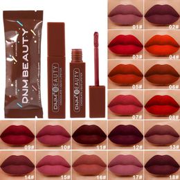 Lip Gloss Non-Stick Long-Lasting Wear Smooth Soft Reach Waterproof Matte Liquid Lipstick Deep Dark Red LipglossLip