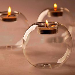 Candle Holders Home Decor Garden Glass Hurricane Holder 8Cm Crystal Ball Wedding Bar Party Valentines Day Decor Christmas Decoration Candl