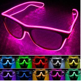 Party Decoration Flashing EL Wire Led Glasses Luminous Decorative Lighting Classic Novelty Gift Bright Light Up SunGlassesParty DecorationPa