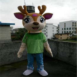 Mascot doll costume Custom Made Deer Cartoon Doll Clothing Cartoon Animal Plush Clothing Adult Sika Deer Outfits Carnival Halloween Xmas Eas
