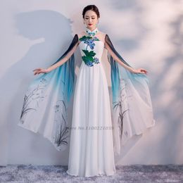 Ethnic Clothing Ladies Improved Chinese Cheongsam Sexy Long Model Show Dress Auto Dresses Fashion Women Performance QipaoEthnic