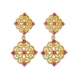 Charm New Earrings Fashion European and American retro Ruby inlaid Earrings 925 Sterling Silver Needle trend creativity Designer Jewellery Women Mens couple Wedding