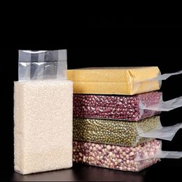 Stand Up Vacuum Food Saver Packaging Clear Plastic Bags Snacks Dry Fruit Beans Rice Package Heat Sealing Hermetic Storage Pouch