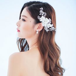 2016 flowers com Handmade Floral Wedding Party Headpieces Flowers with Crystals handmade Headpieces do casamento partido - rBVaHVVPAgWAZoUyAAXAhFd4S1w417