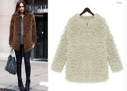 Plus size XL Women Winter Faux Fur Warm Overcoat Cheap price Coat Female White Black Camel 2014 Fashion Zipper Long Coat Jackets