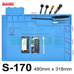 New Arrived 480 x 318mm Heat Insulation Silicone Pad S-170 Desk Mat Maintenance Platform for BGA Soldering Repair Station For iPhone X