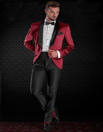 2017 Style Classique 1 Bouton Shawl Lapel Costume Pour Homme Vêtements Groom smokings et costume Groomsman Custom Made Man Costume (veste + pantalon)