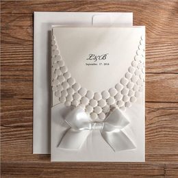 Discount wedding invitations with ribbon