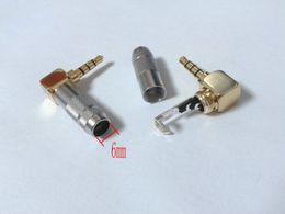 10pcs brass Stereo 4 Pole 3.5mm 90 Degree Plug Angled Jack Cable Solder