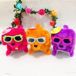 Cool forward rewind dog eyes will be called electric dog wearing a hat wearing glasses dog plush toys wholesale