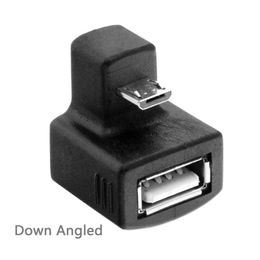 180 Degree down Angled Micro USB OTG to USB 2.0 Female Extension Adapter for mobile Phone & Tablet