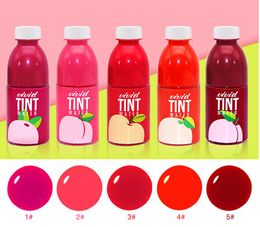 5 Colours Fruit Stained Lip Gloss Waterproof Long Lasting Non-Stick Cup Makeup Liquid Lipstick Sweet Fruit Red Lip Tint