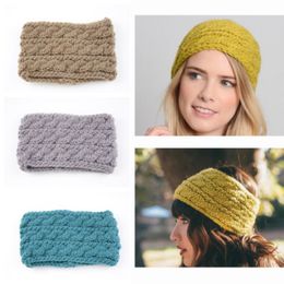 Europe Trendy Knitted Widened Three Rows Twist Headband Women Ear Protectors Hand Knitting Headwrap Warm Winter Hairband 9 Colours
