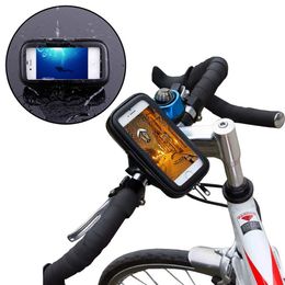 Bicycle Motorcycle Handlebar Mount Holder Bag Waterproof Bike Cycling Pouch for Apple iPhone 6 5S 5C 5 Samsung Galaxy S4 Mini S3